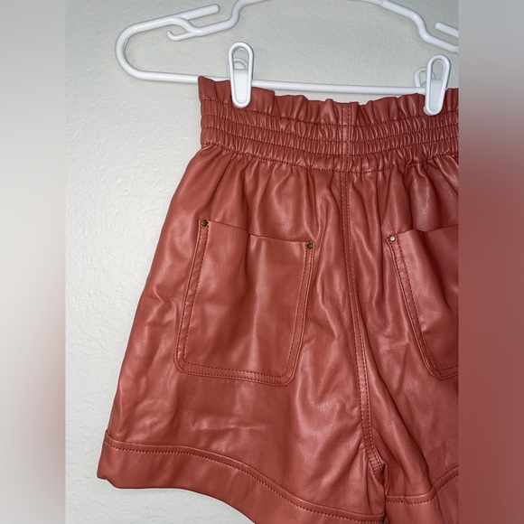 ZARA Faux Leather Paper Bag Style High Waisted Bermuda Shorts RN 77302 GUC - Picture 6 of 16